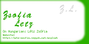 zsofia letz business card